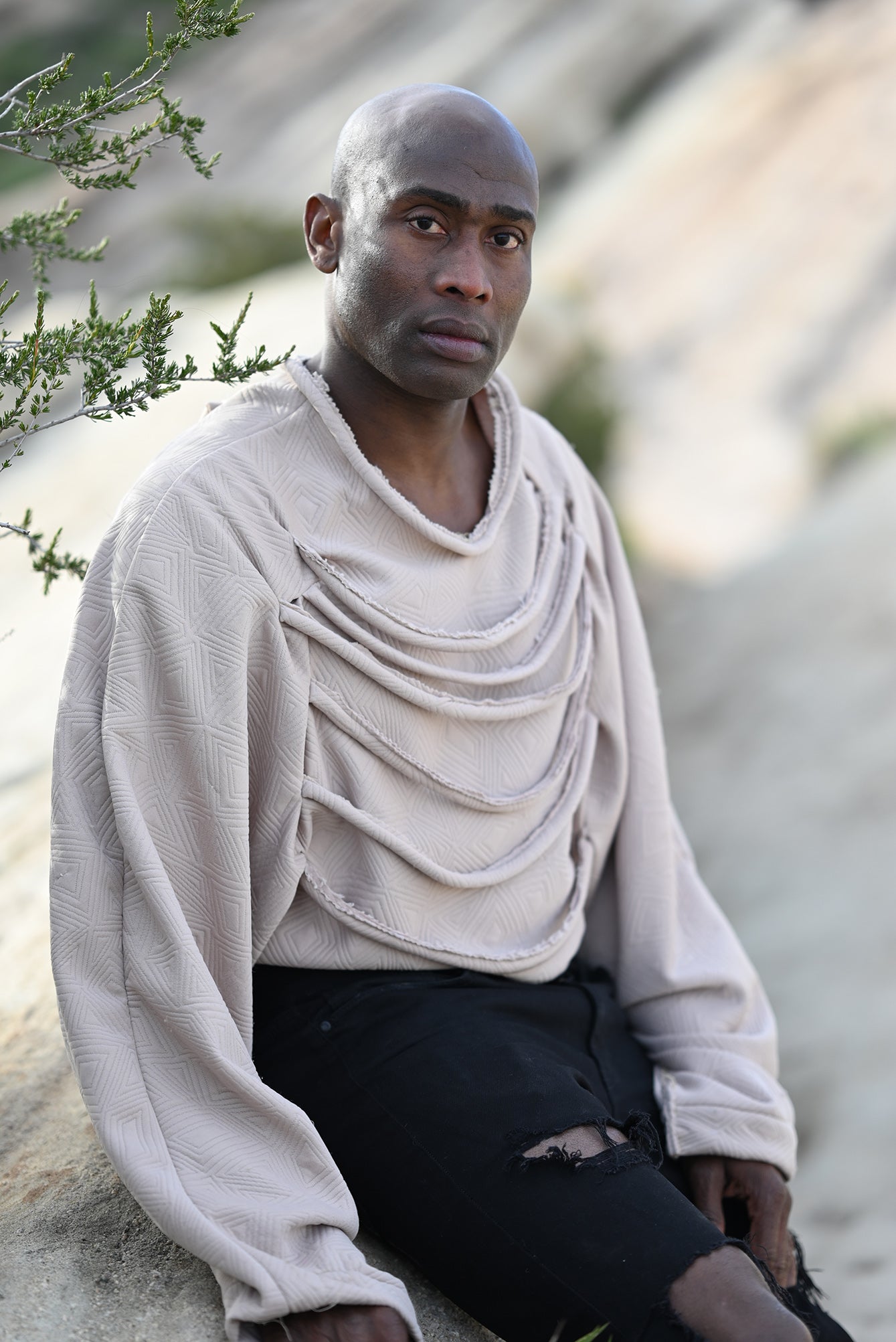 Seahorse Inspired Cord Drap Oversize Sweatshirt